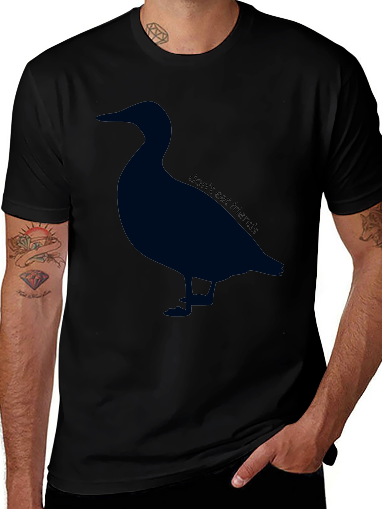 Duck Silhouette T-Shirt - Dont Eat Friends Vegan Tee