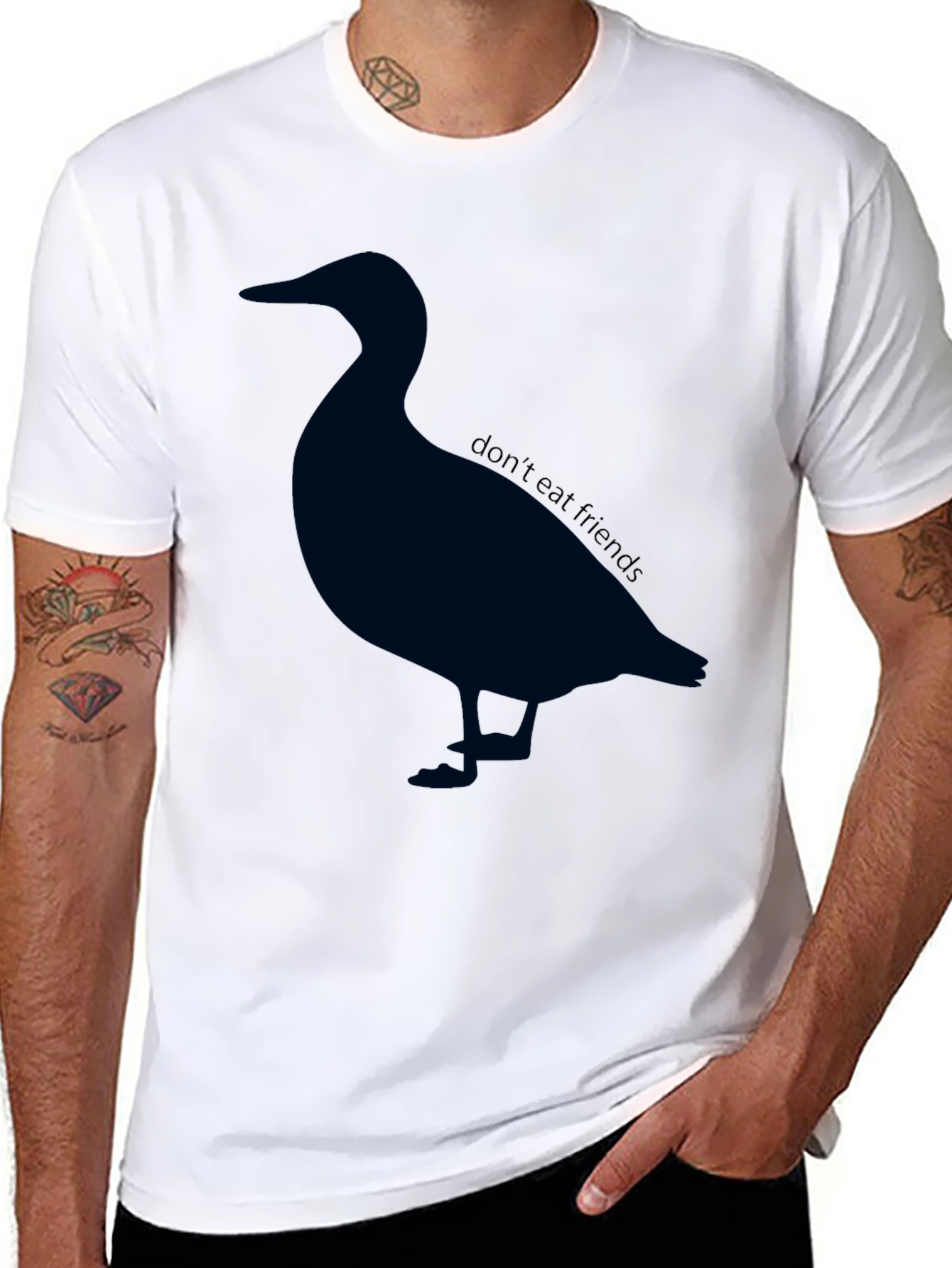 Duck Silhouette T-Shirt - Dont Eat Friends Vegan Tee
