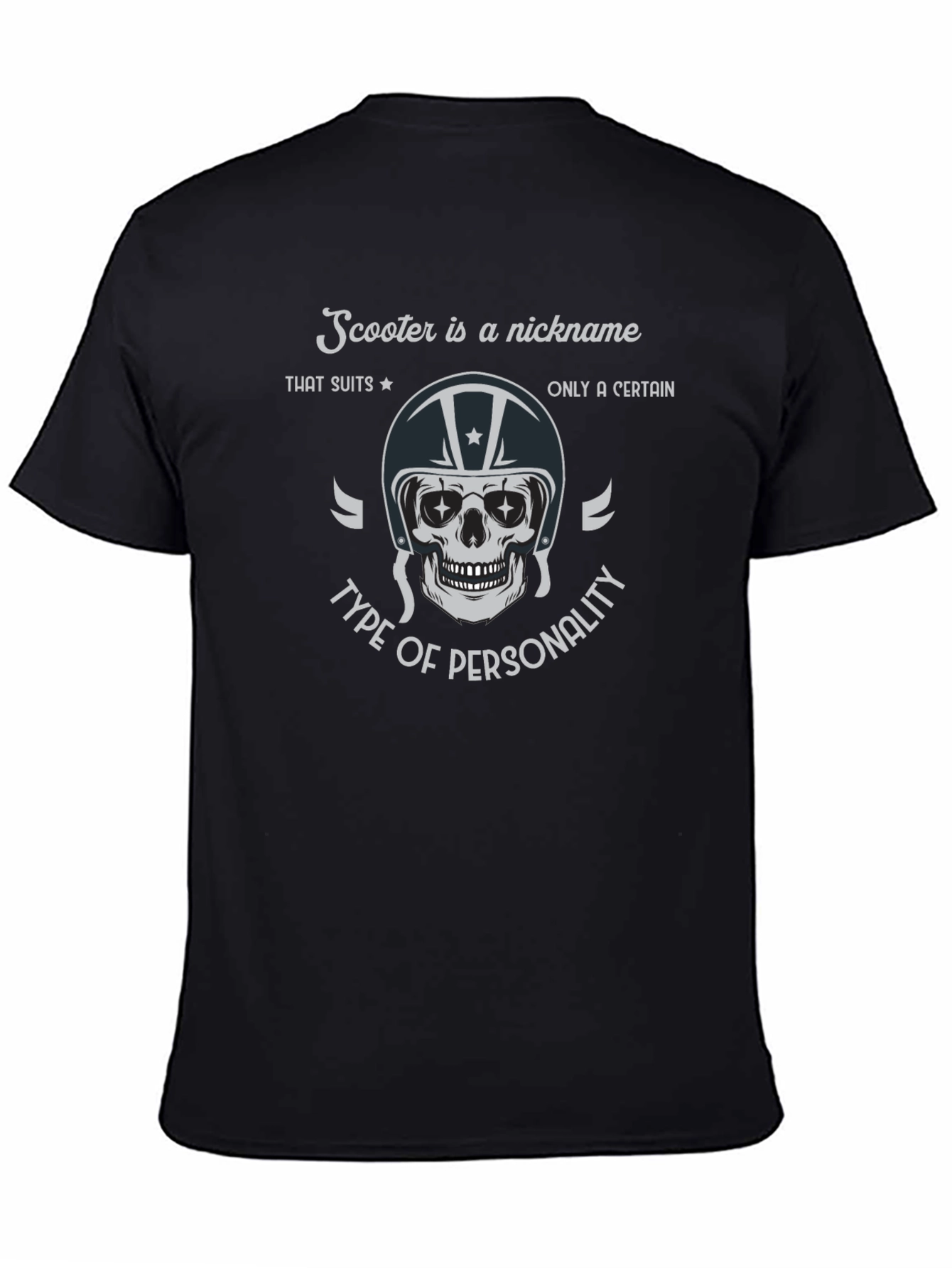 Scooter Nickname Skull Graphic T-Shirt