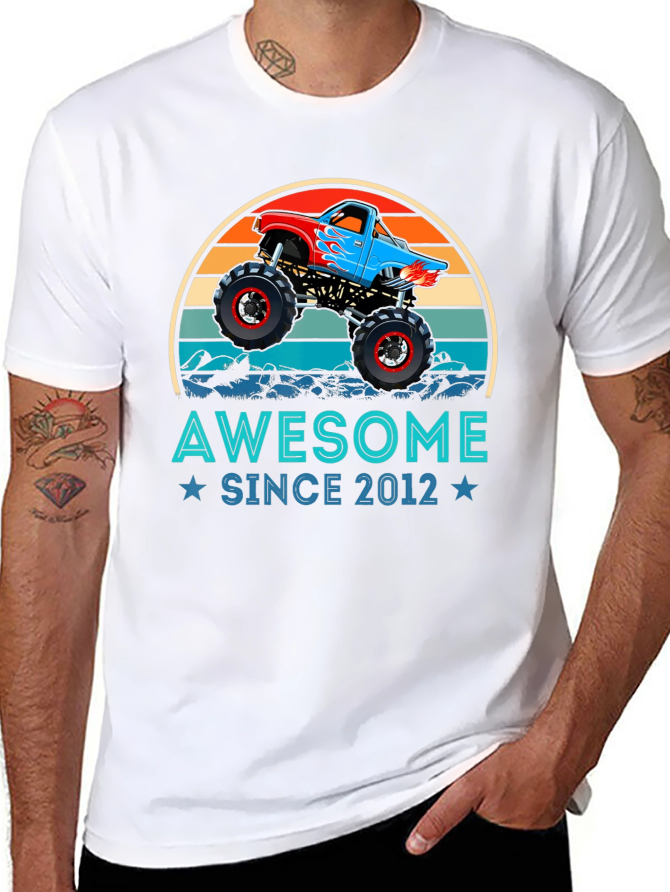 Awesome Since 2012 Monster Truck Graphic Tee