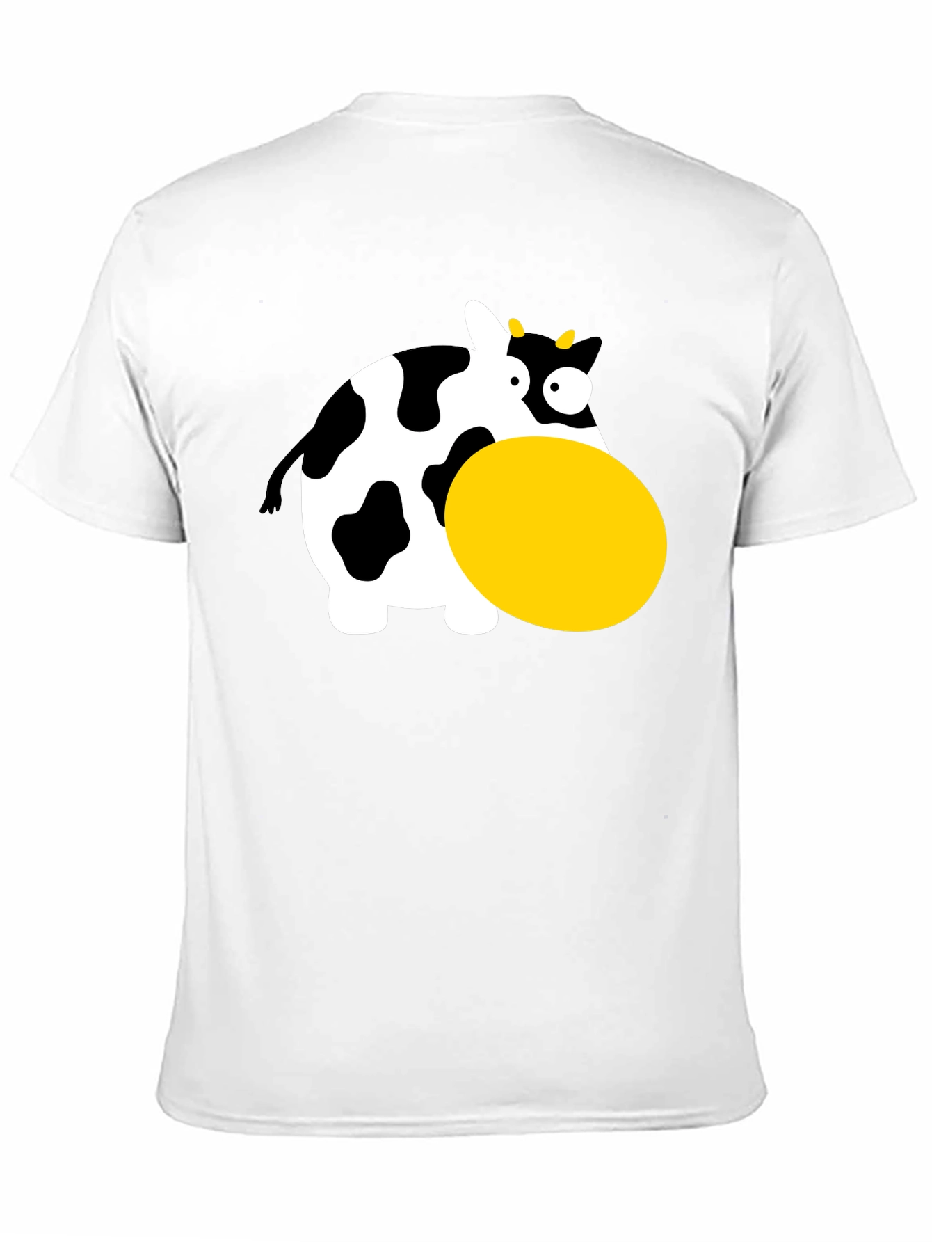 Funny Cartoon Cow Graphic T-Shirt - Black