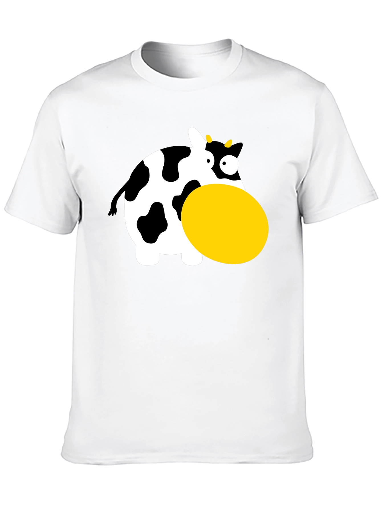 Funny Cartoon Cow Graphic T-Shirt - Black