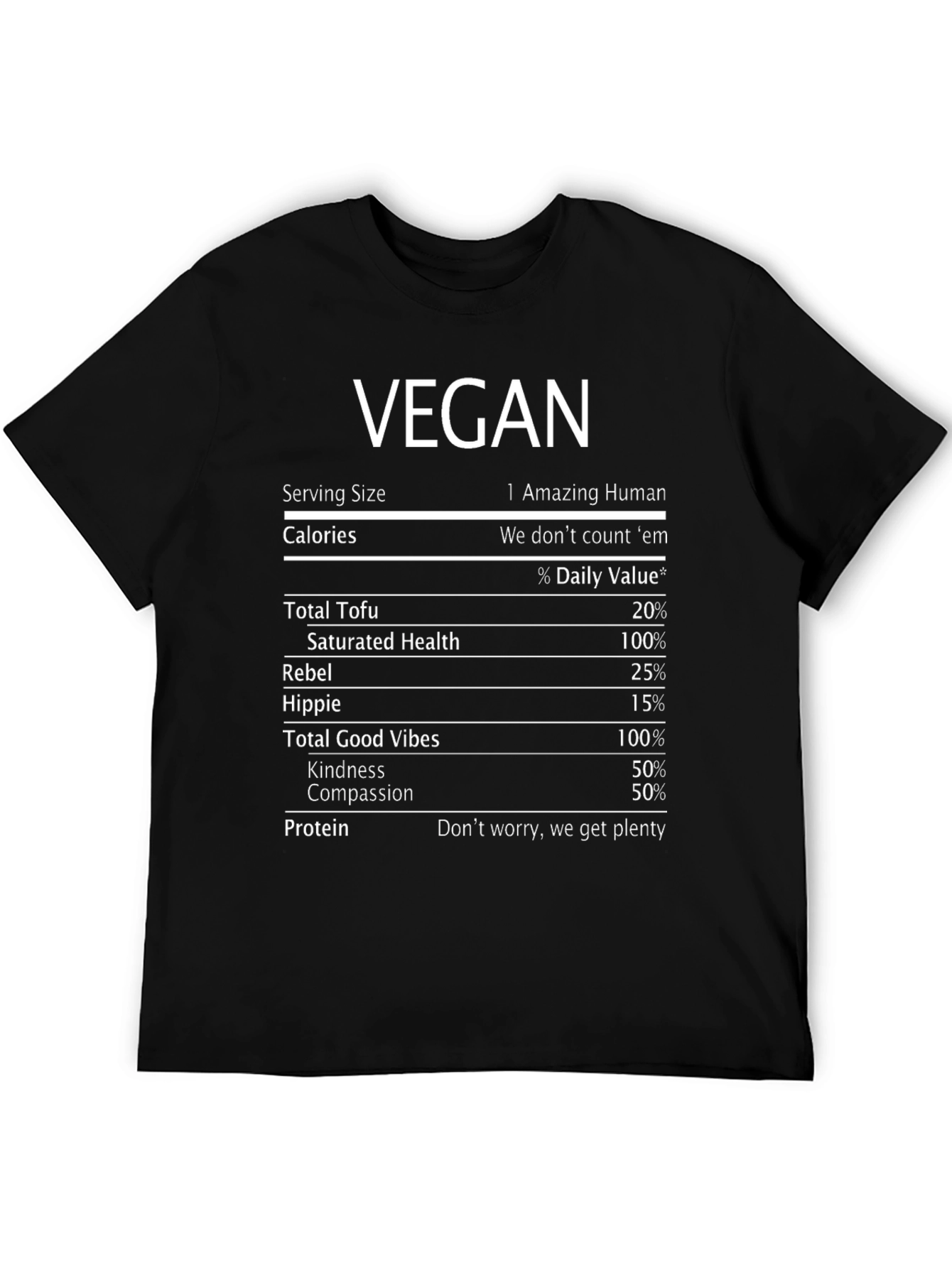 Vegan Nutritional Facts T-Shirt