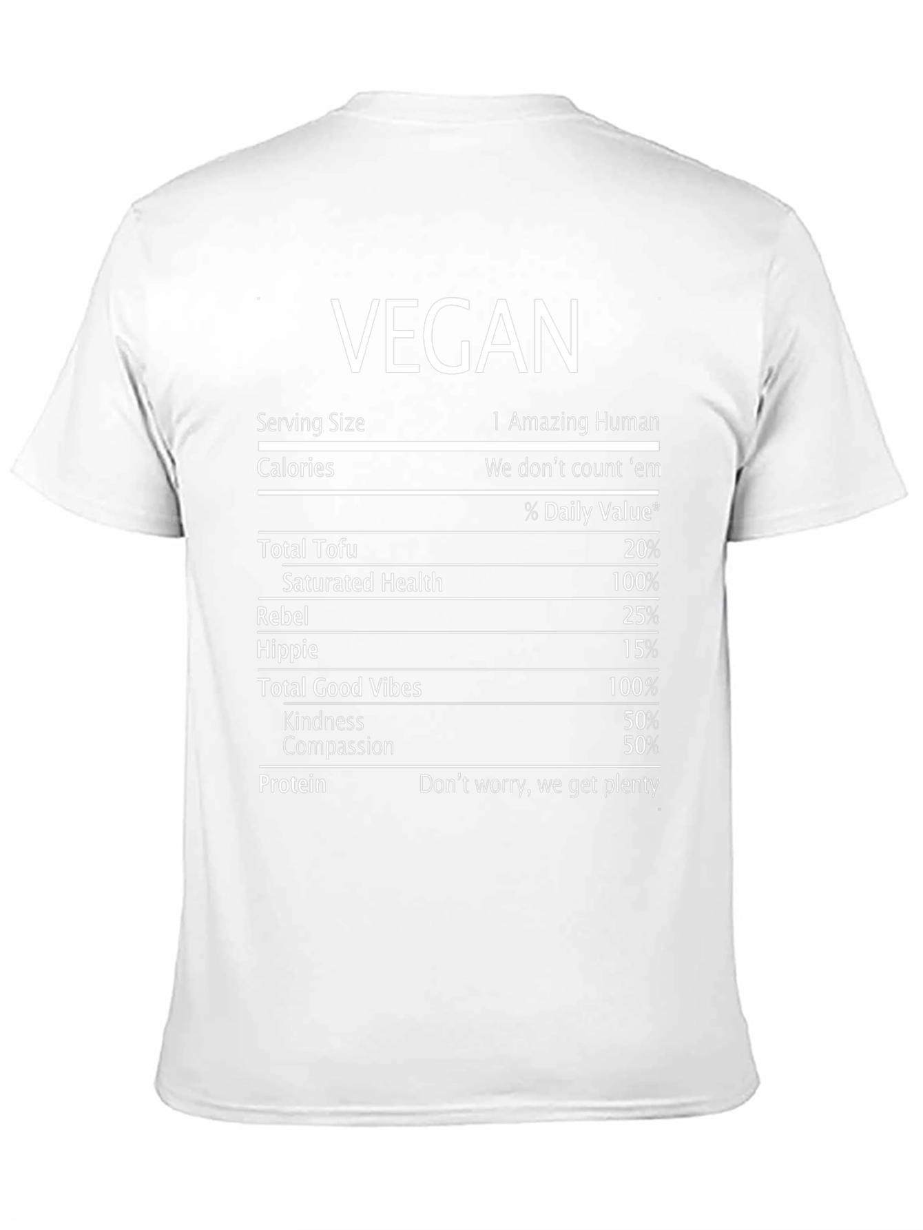 Vegan Nutritional Facts T-Shirt