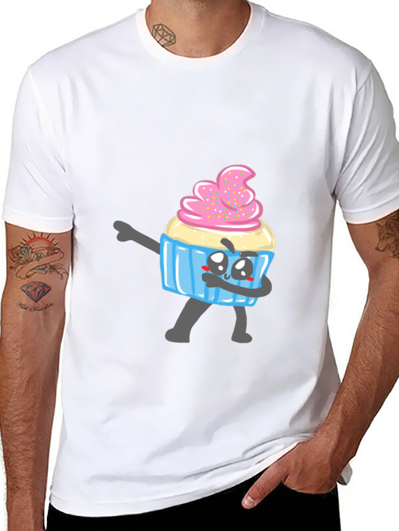 Cupcake Dabbing T-Shirt - Novelty Graphic Tee