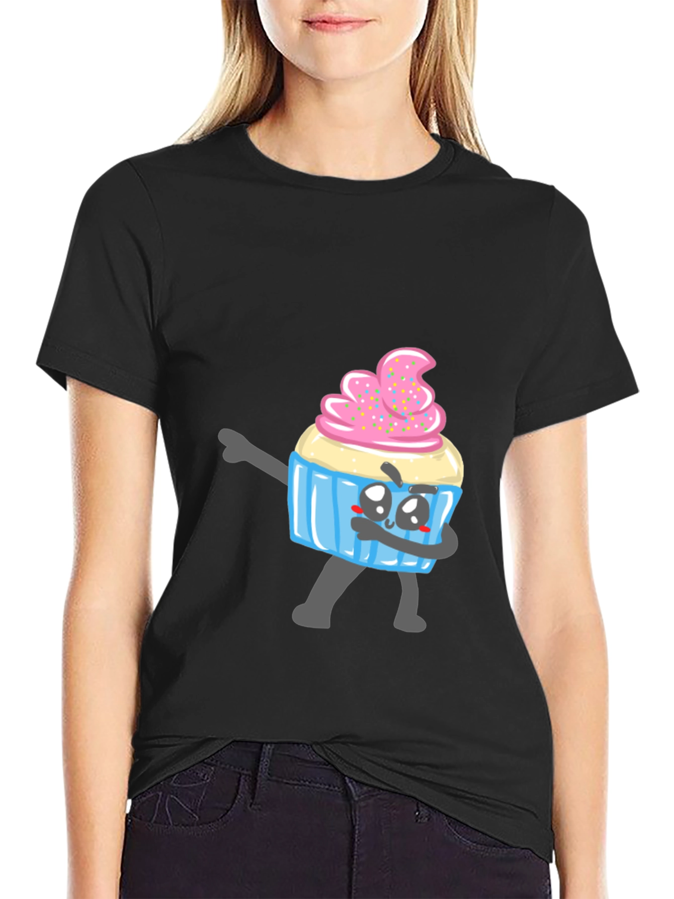 Cupcake Dabbing T-Shirt - Novelty Graphic Tee
