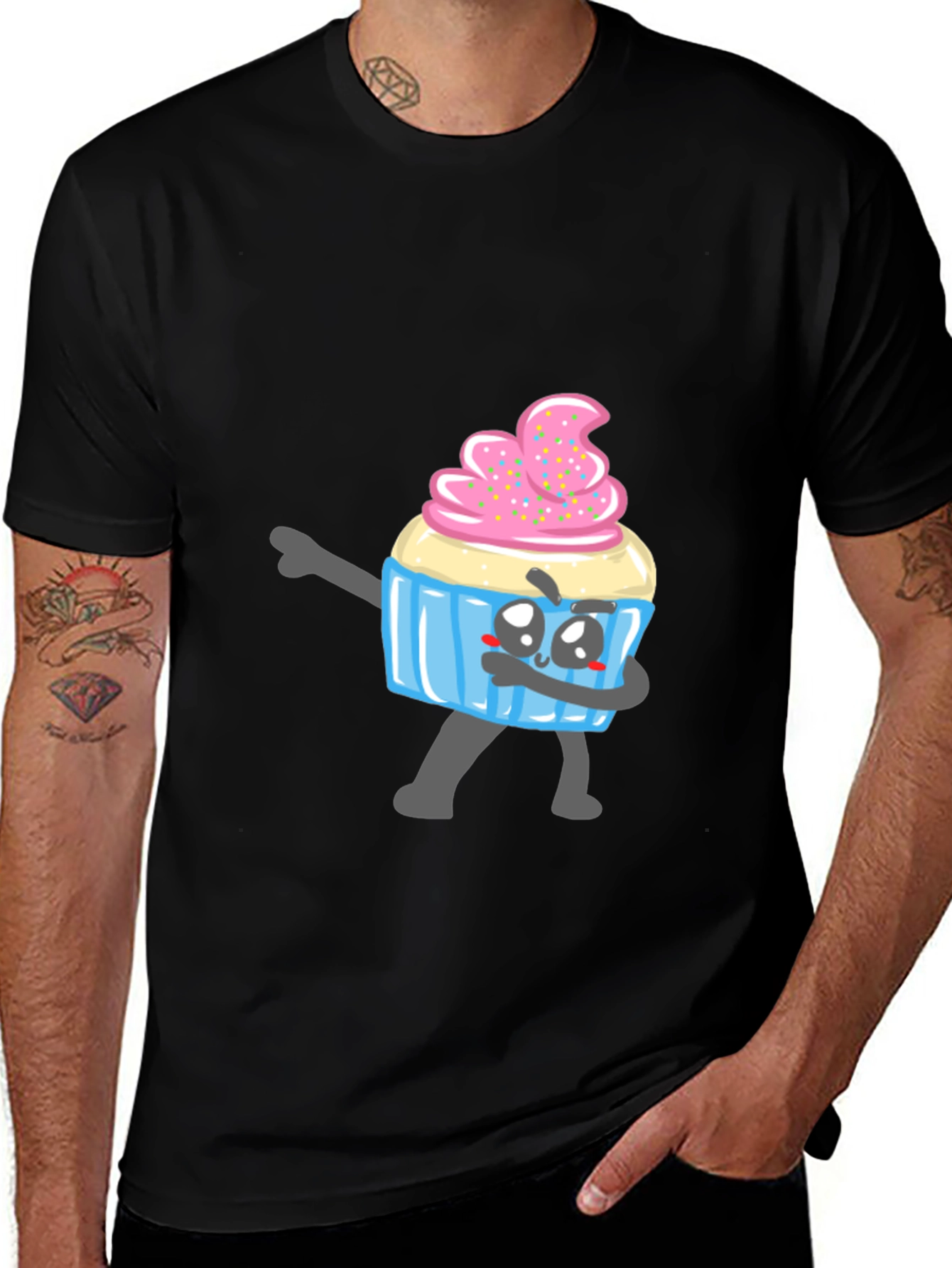 Cupcake Dabbing T-Shirt - Novelty Graphic Tee