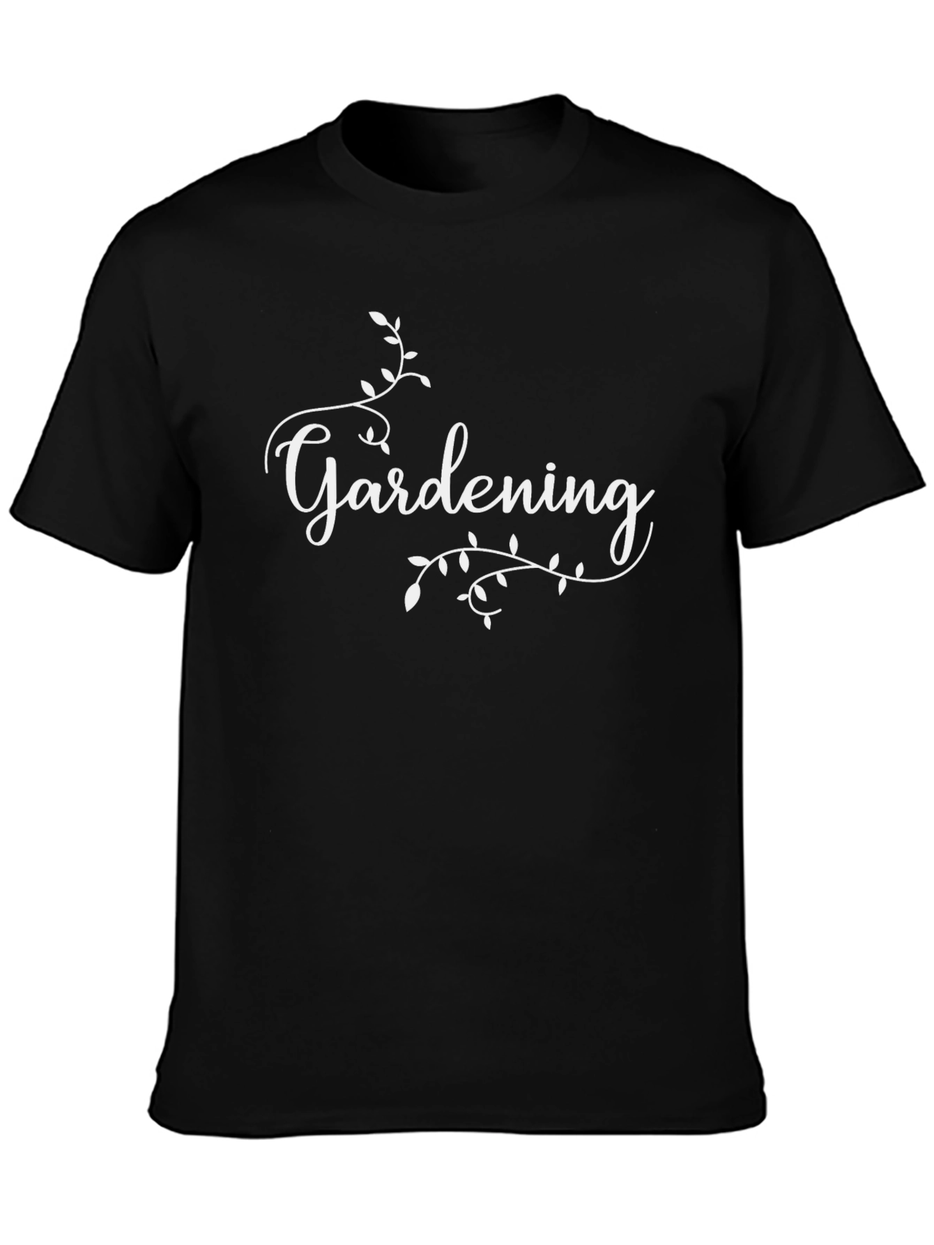 Gardening Script Black T-Shirt