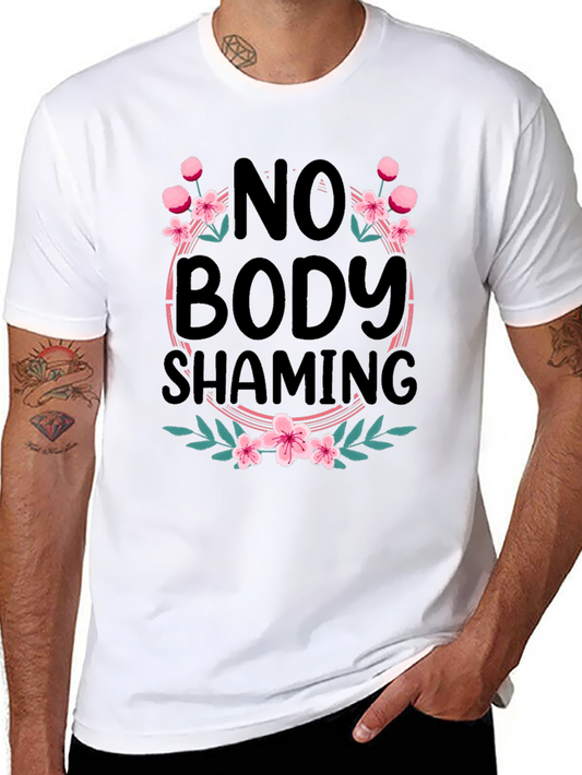 No Body Shaming Floral Graphic Tee