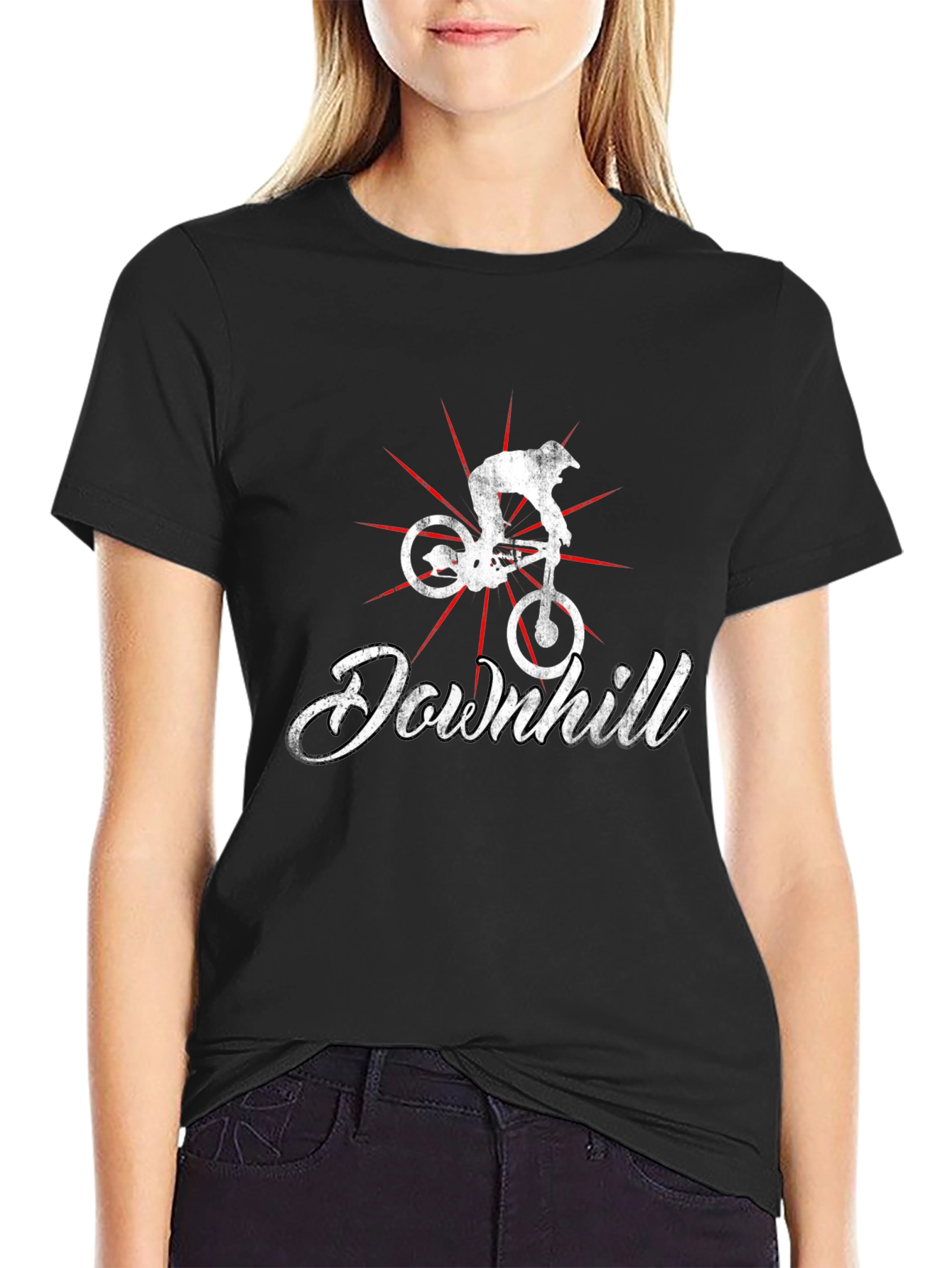 Downhill Biker T-Shirt - Black Graphic Tee