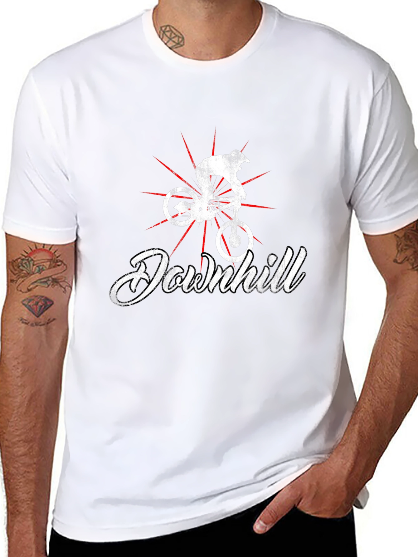 Downhill Biker T-Shirt - Black Graphic Tee