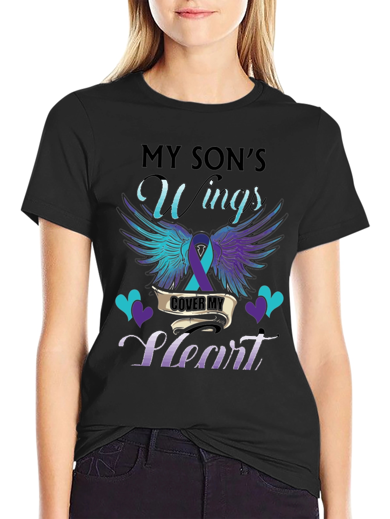 My Sons Wings Heart Graphic T-Shirt