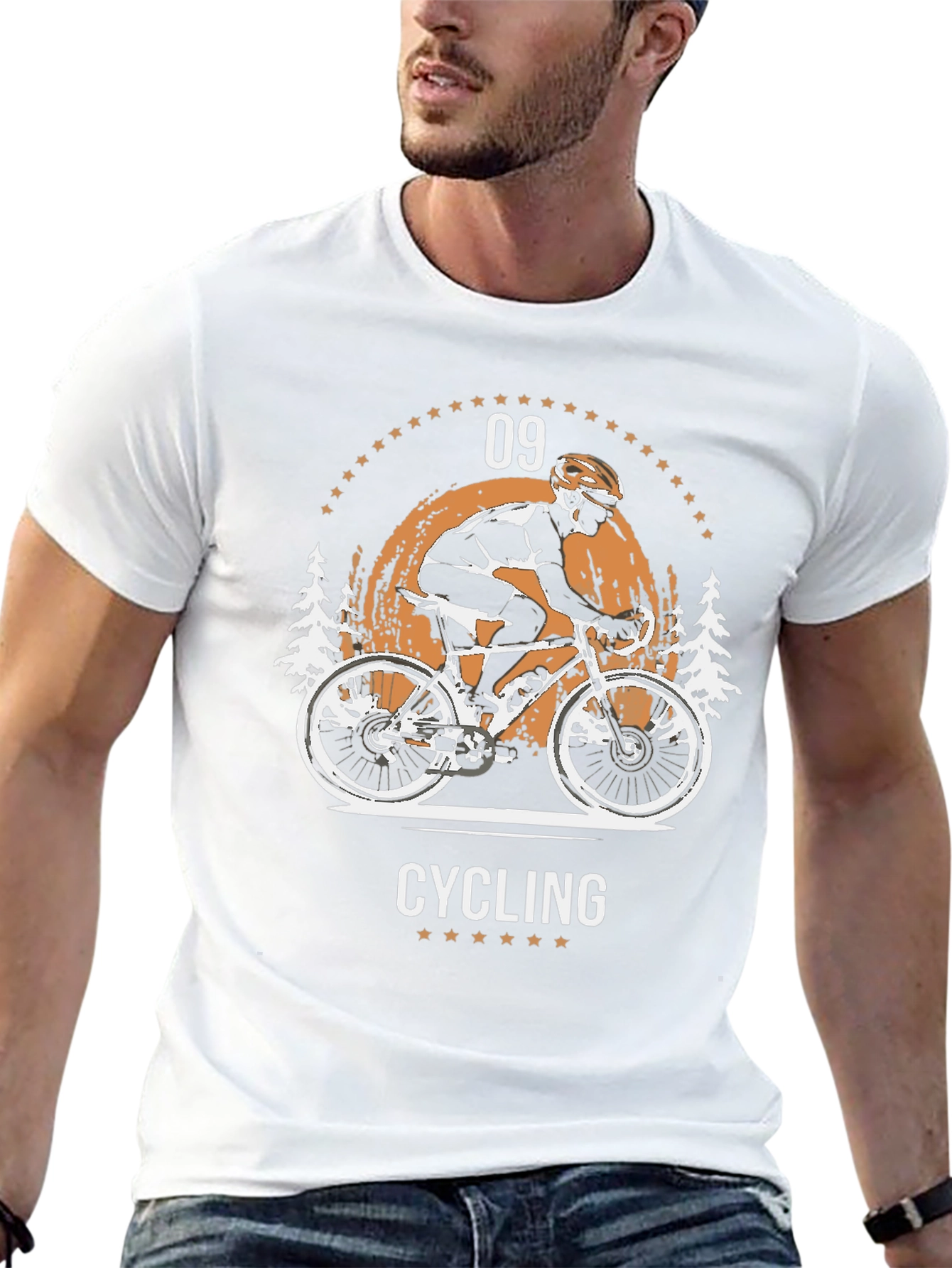 Cycling Graphic T-Shirt - Black Cotton Tee
