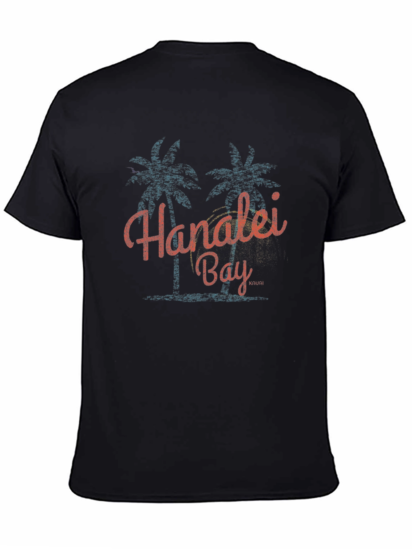 Hanalei Bay Graphic T-Shirt - Retro Palm Tree Design