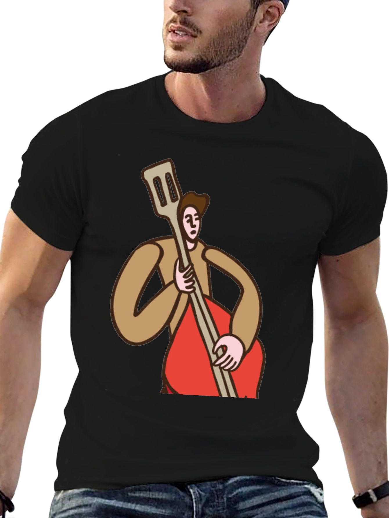 Bass Player Graphic Tee - Black Cotton T-Shirt