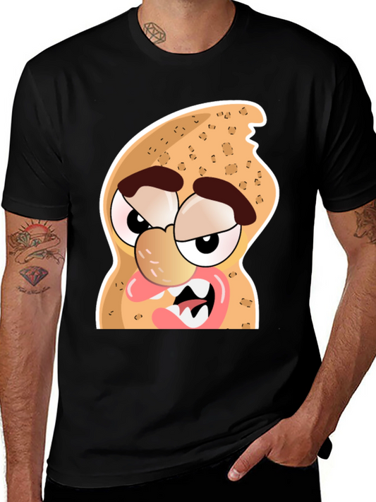 Funny Peanut Cartoon Graphic Black T-Shirt