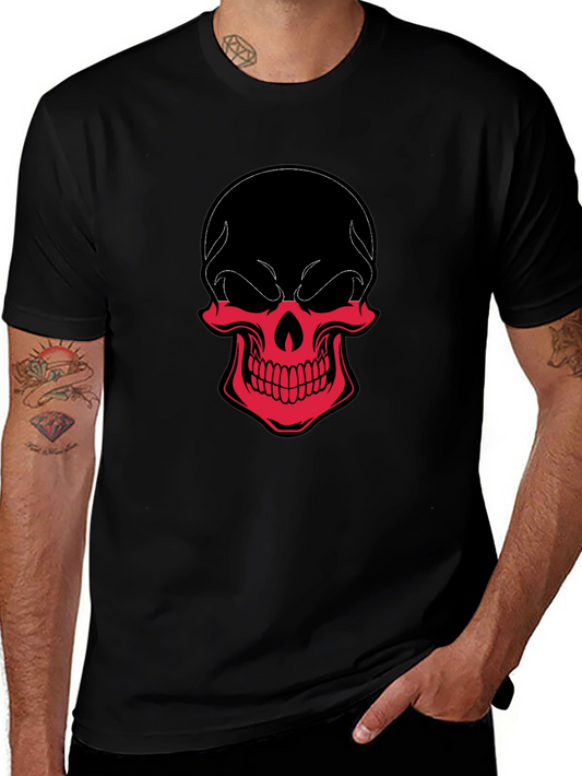Skull Graphic Tee - Black & Red