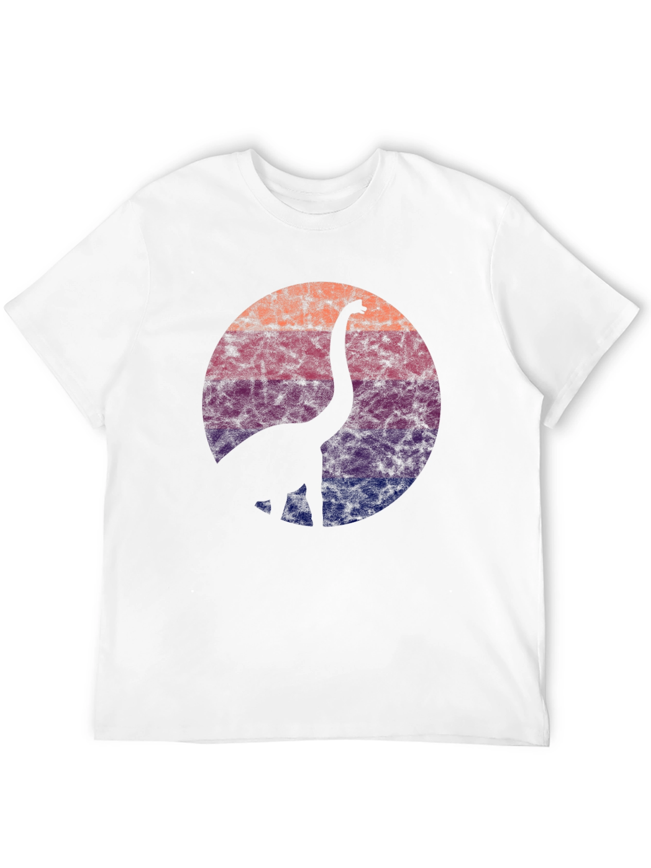 Retro Dinosaur Silhouette Graphic Tee - Black