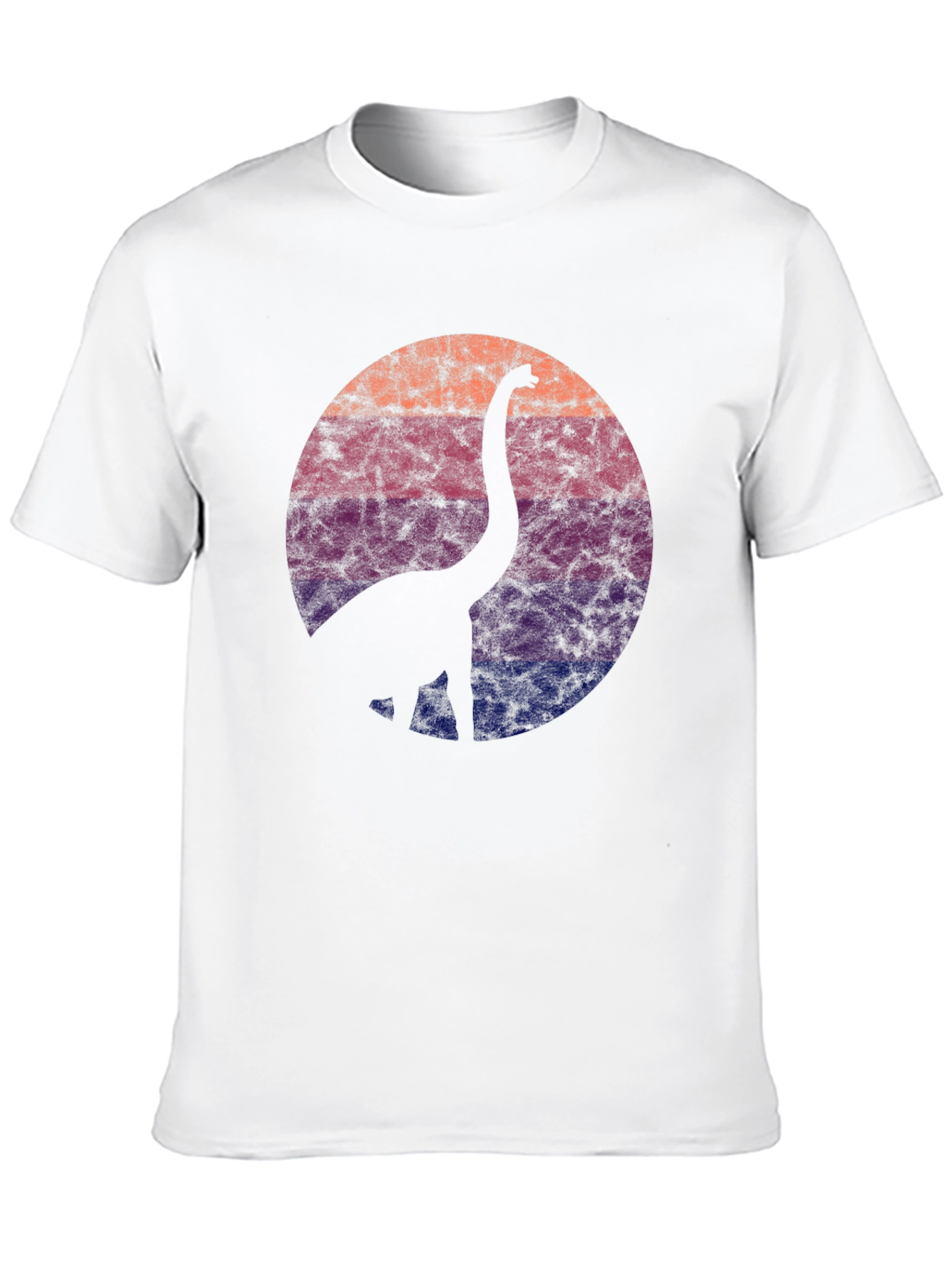 Retro Dinosaur Silhouette Graphic Tee - Black