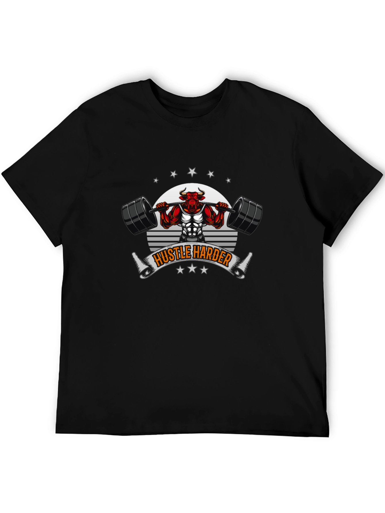 Hustle Harder Bull Gym T-Shirt