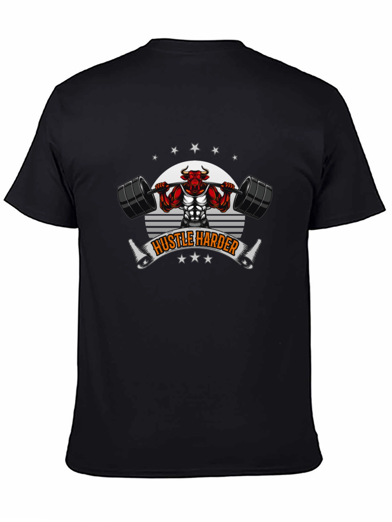 Hustle Harder Bull Gym T-Shirt
