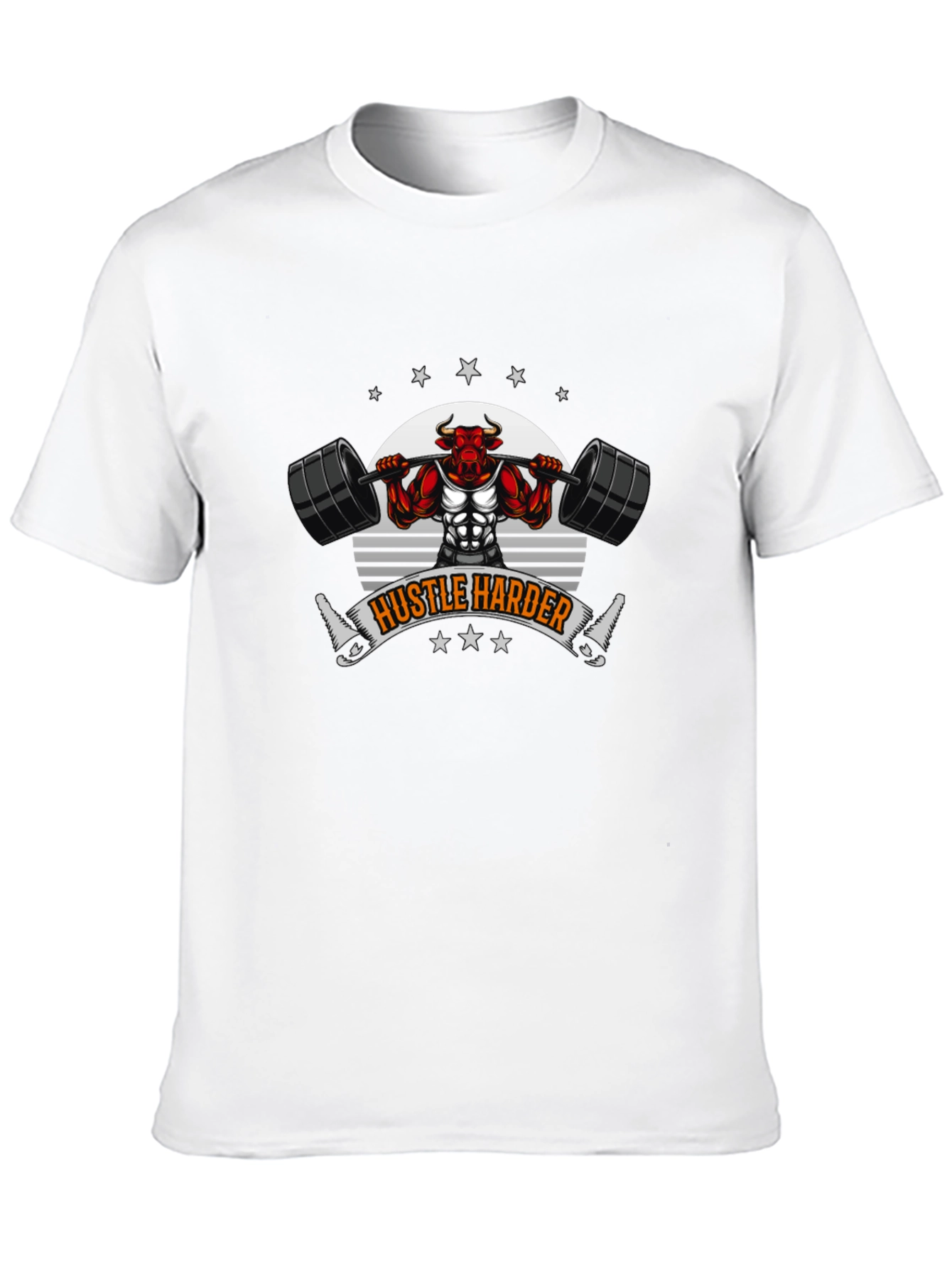 Hustle Harder Bull Gym T-Shirt