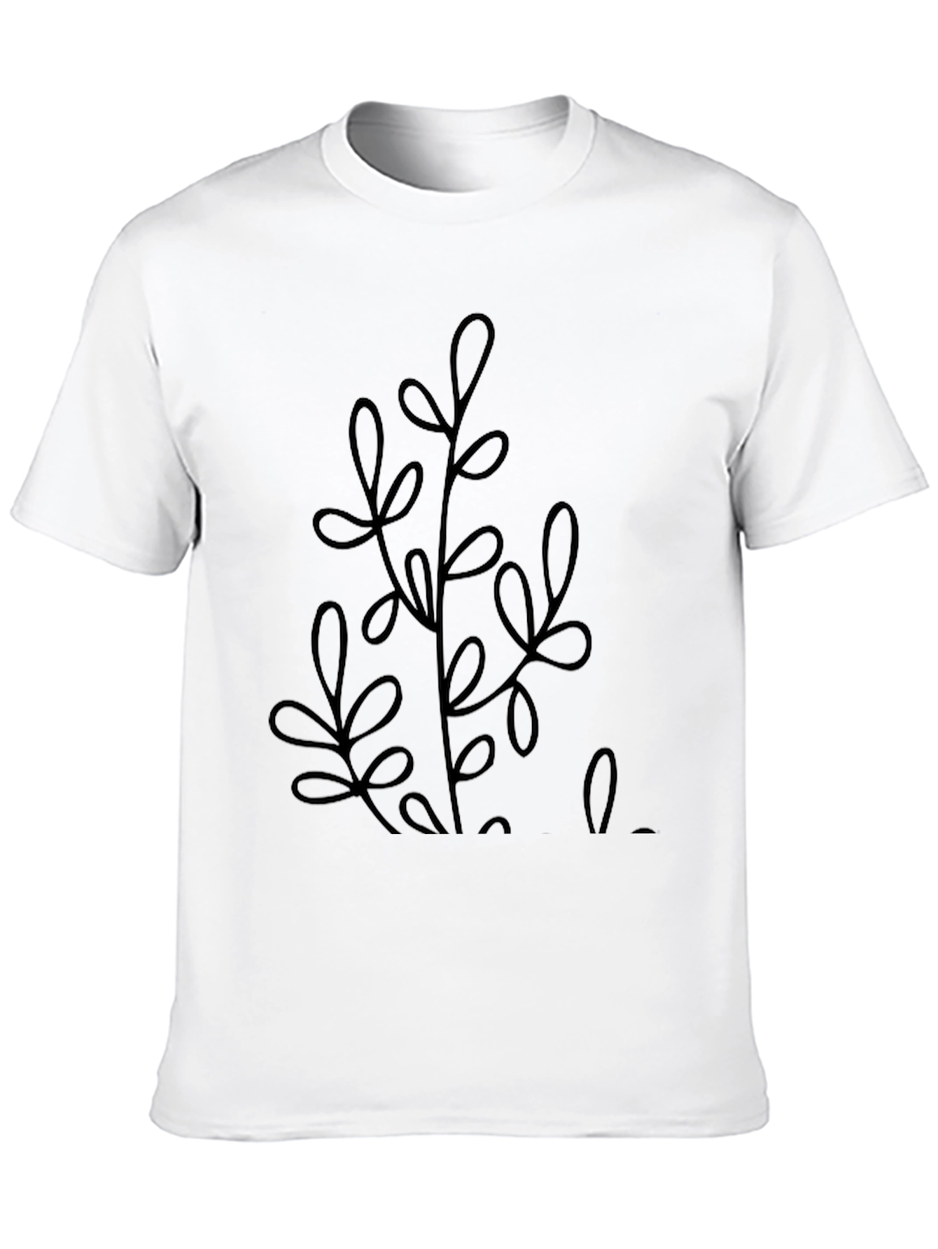 Minimalist Plant Graphic Black Tee