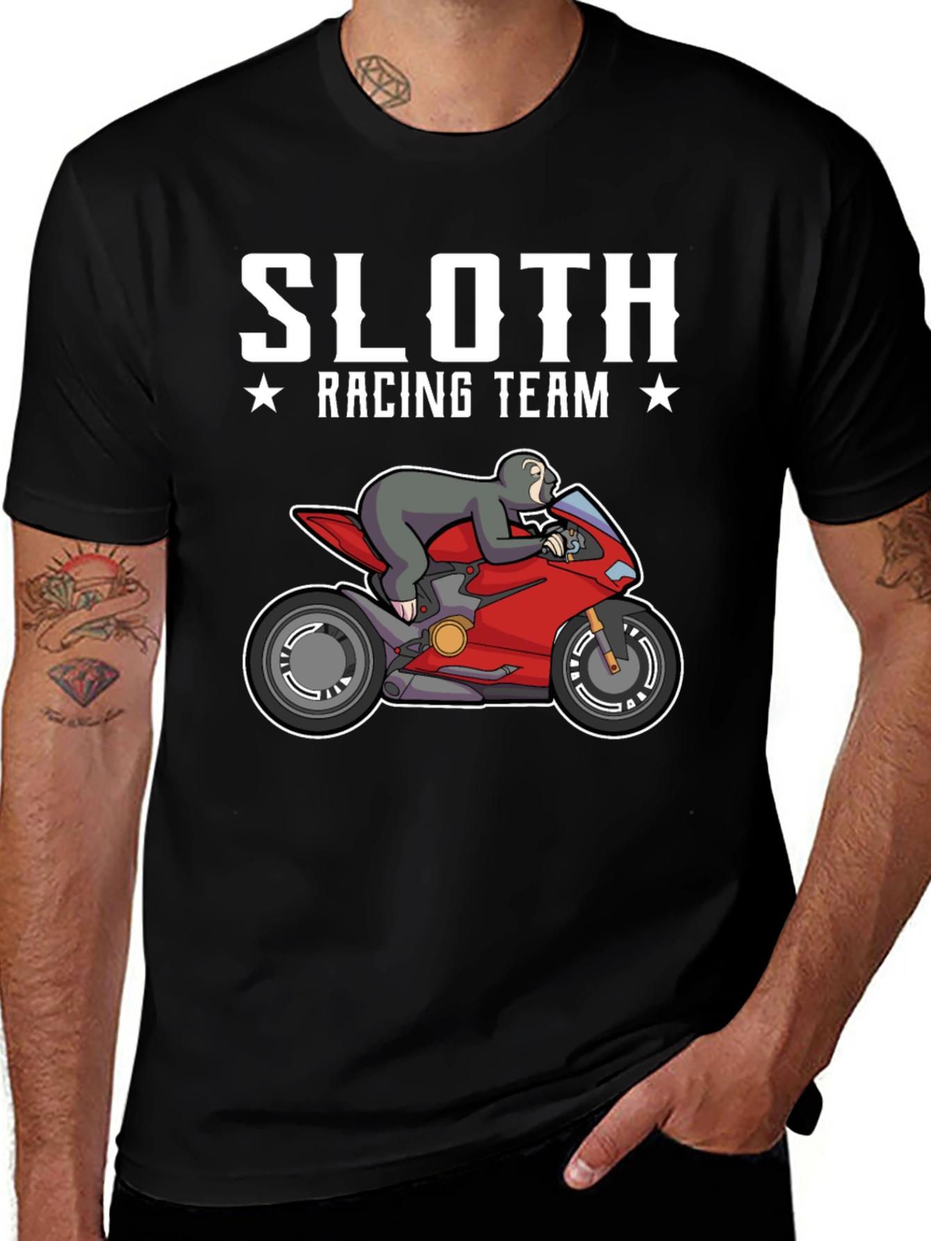 Sloth Racing Team T-Shirt - Funny Graphic Tee