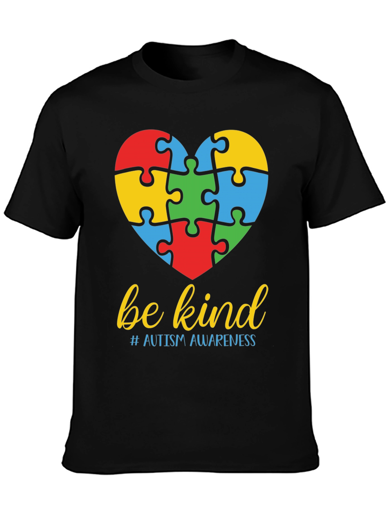 Be Kind Autism Awareness Puzzle Heart T-Shirt