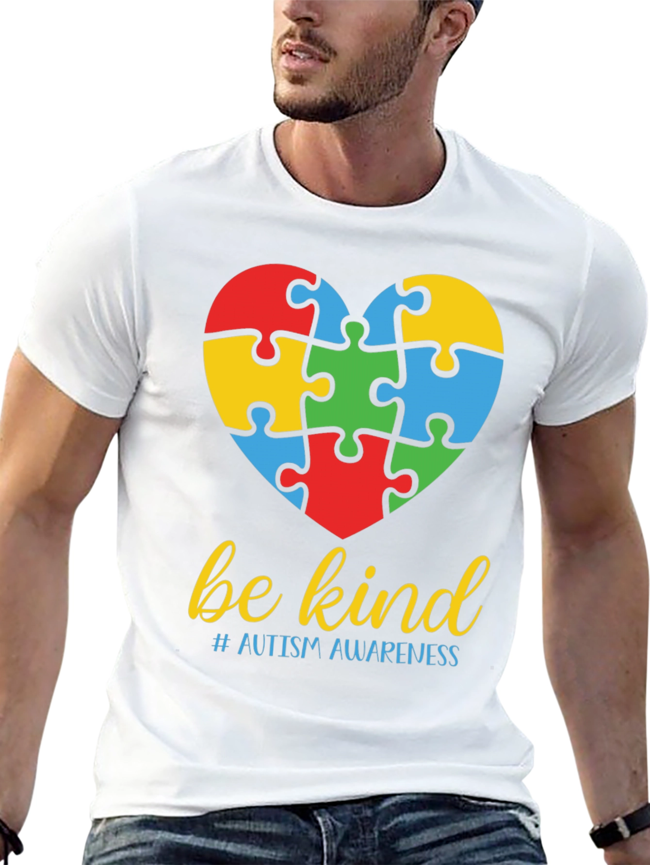 Be Kind Autism Awareness Puzzle Heart T-Shirt