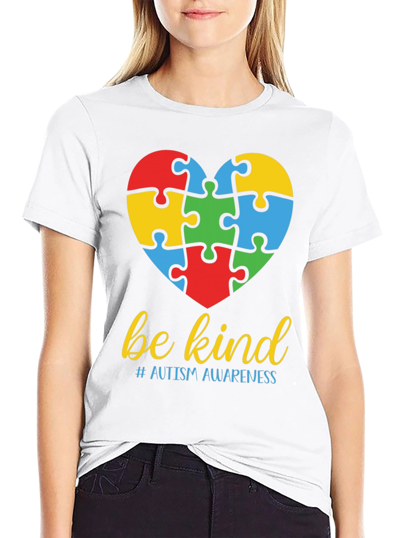 Be Kind Autism Awareness Puzzle Heart T-Shirt