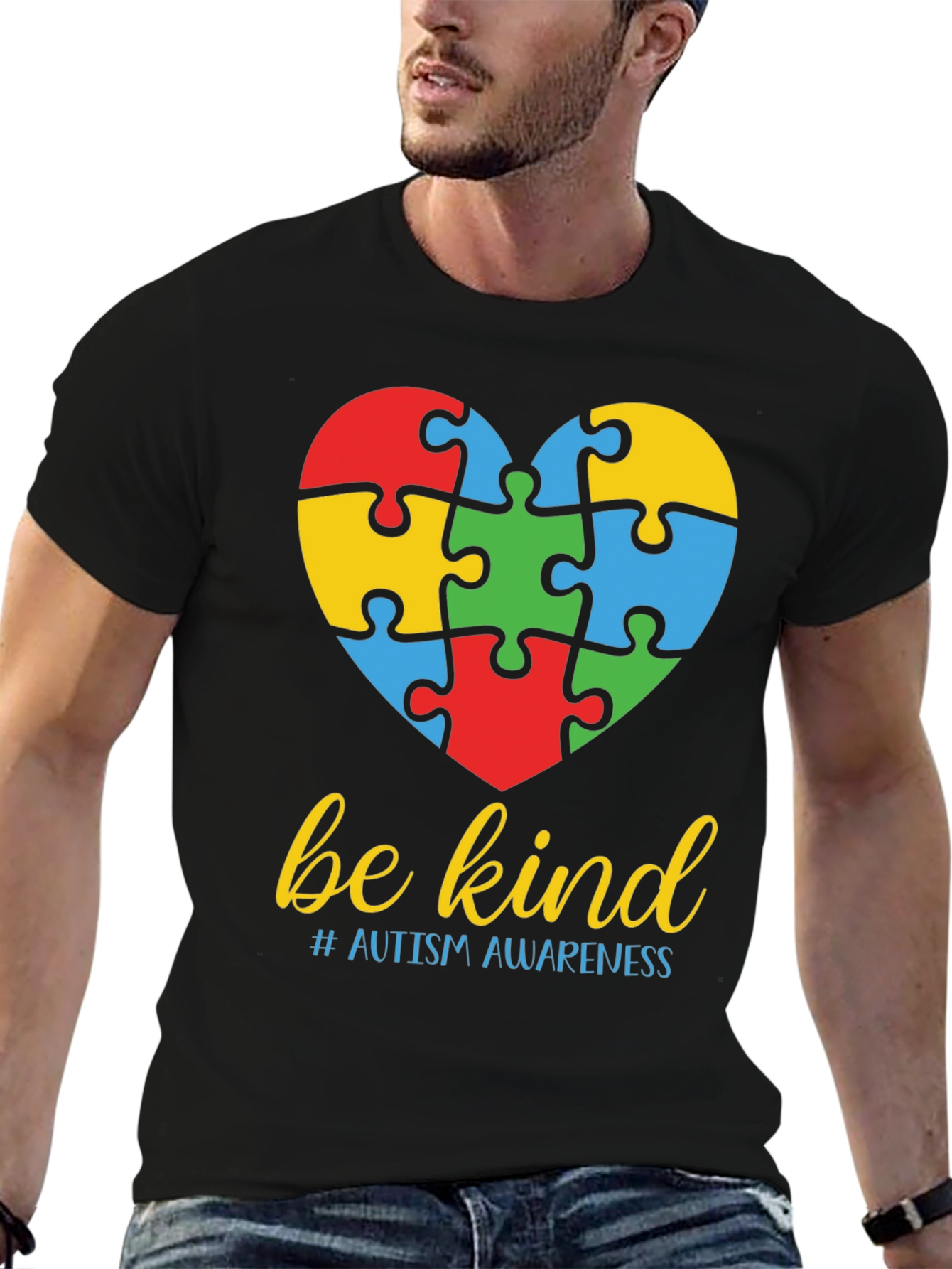 Be Kind Autism Awareness Puzzle Heart T-Shirt