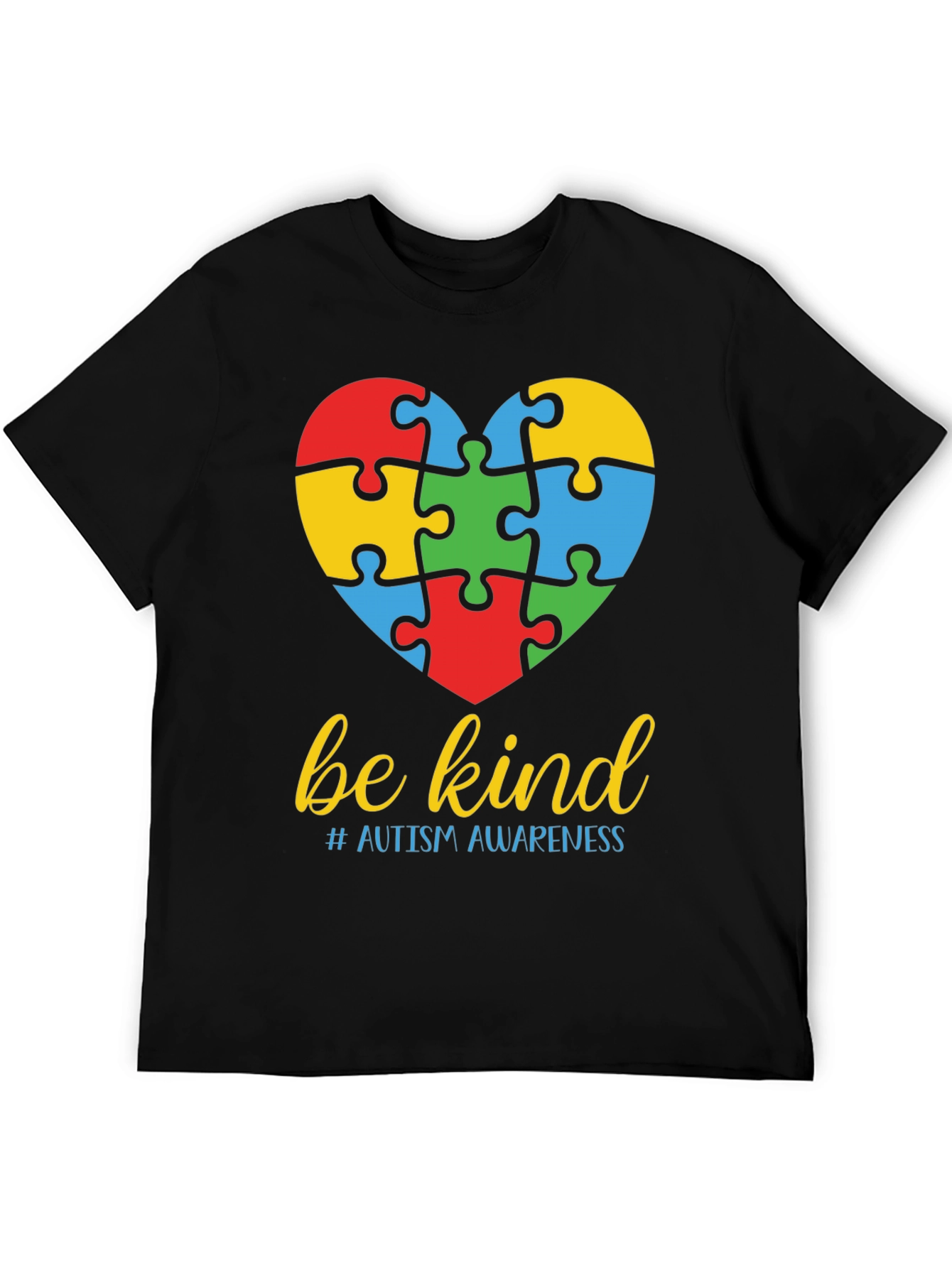 Be Kind Autism Awareness Puzzle Heart T-Shirt
