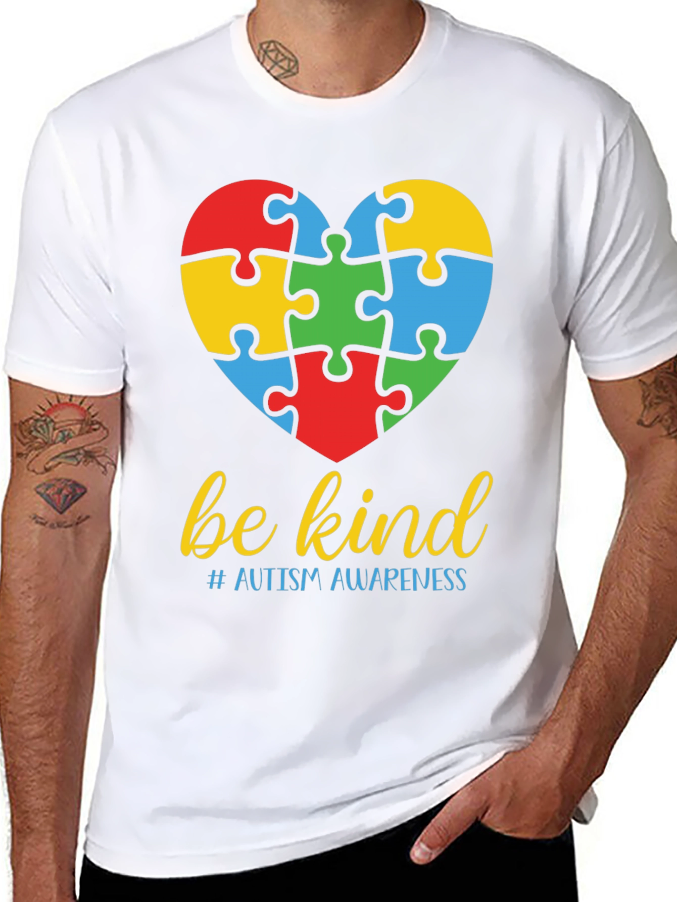 Be Kind Autism Awareness Puzzle Heart T-Shirt