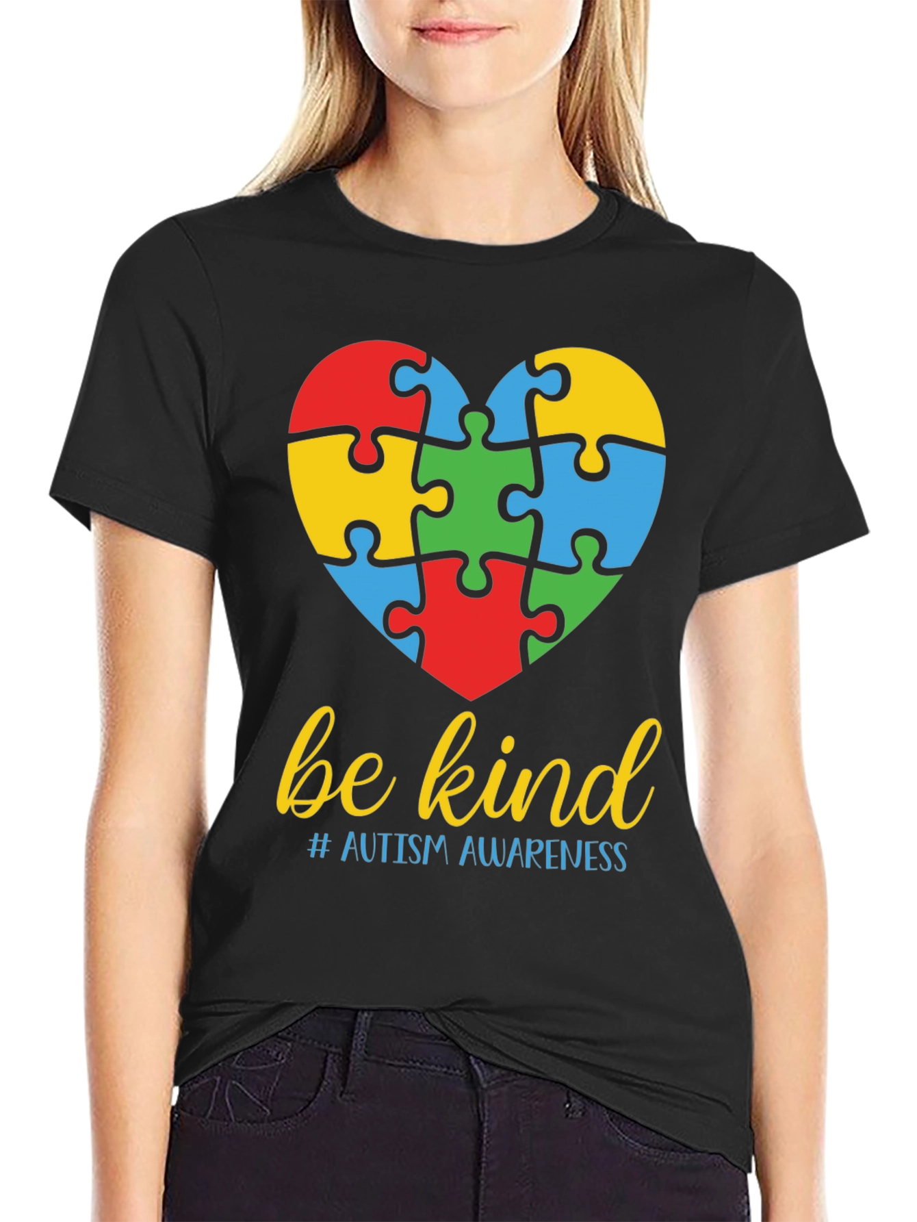 Be Kind Autism Awareness Puzzle Heart T-Shirt