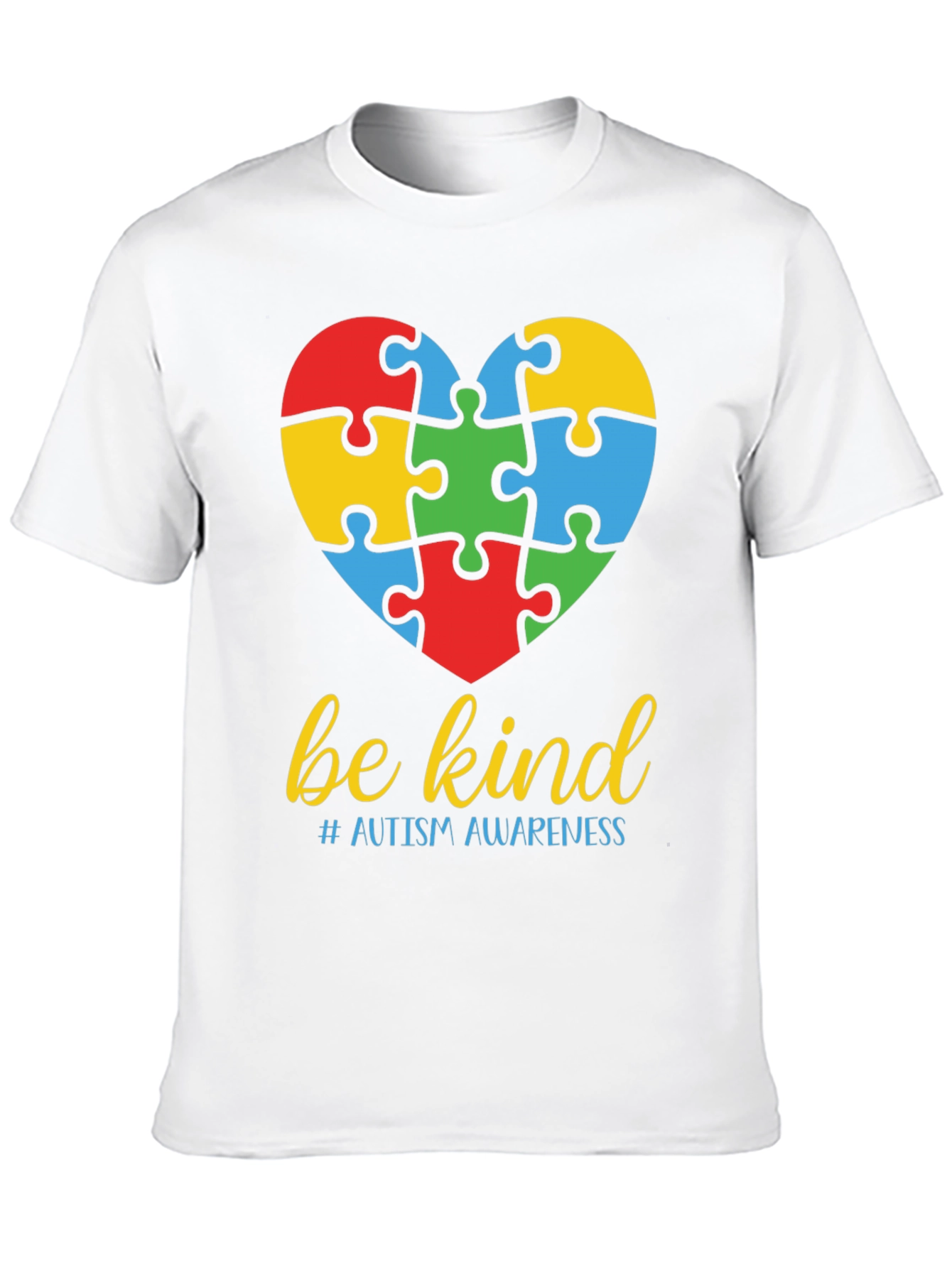 Be Kind Autism Awareness Puzzle Heart T-Shirt