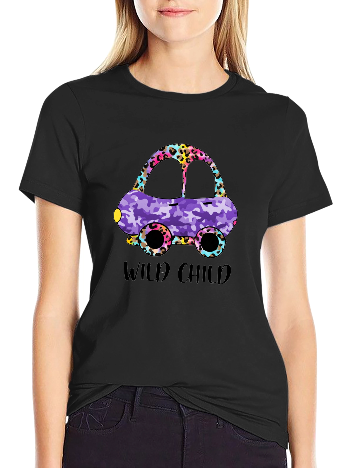 Wild Child Car Graphic T-Shirt - Fun Design
