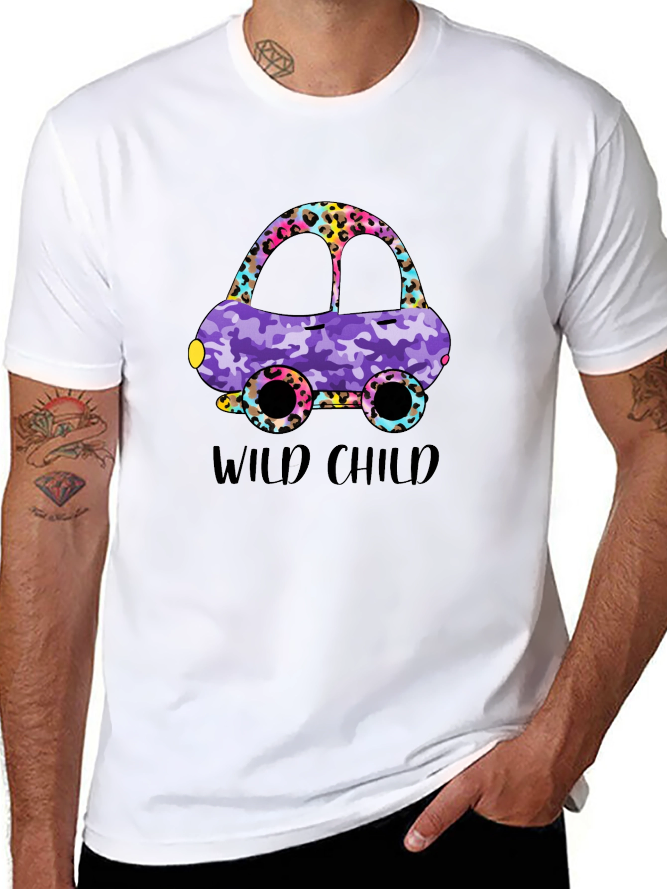 Wild Child Car Graphic T-Shirt - Fun Design