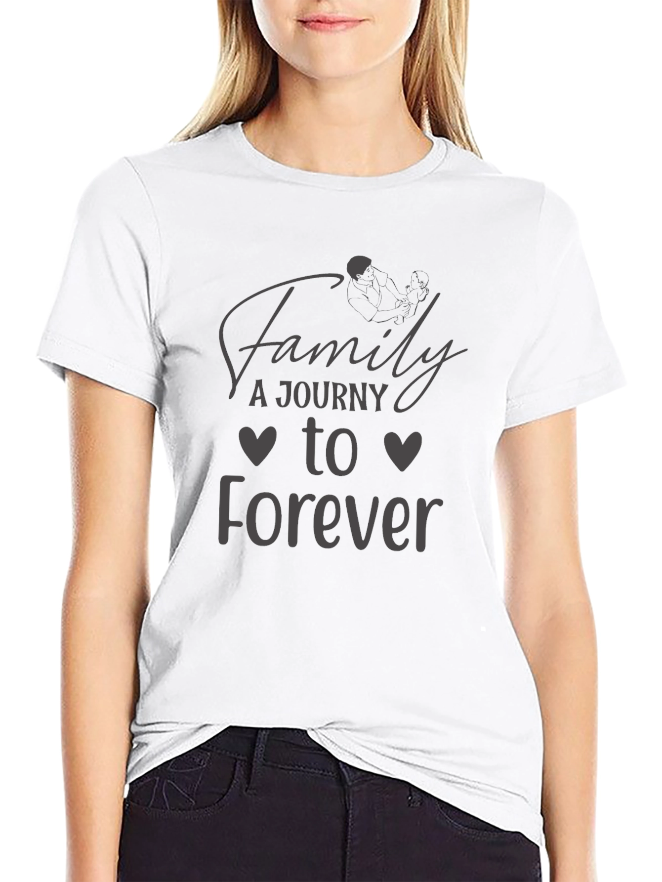 Family Journey to Forever Black Graphic Tee