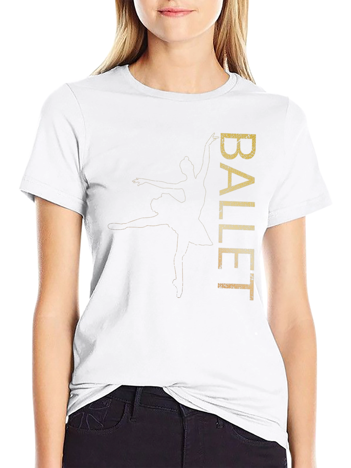 Ballet Dancer Graphic Tee - Stylish Black T-Shirt