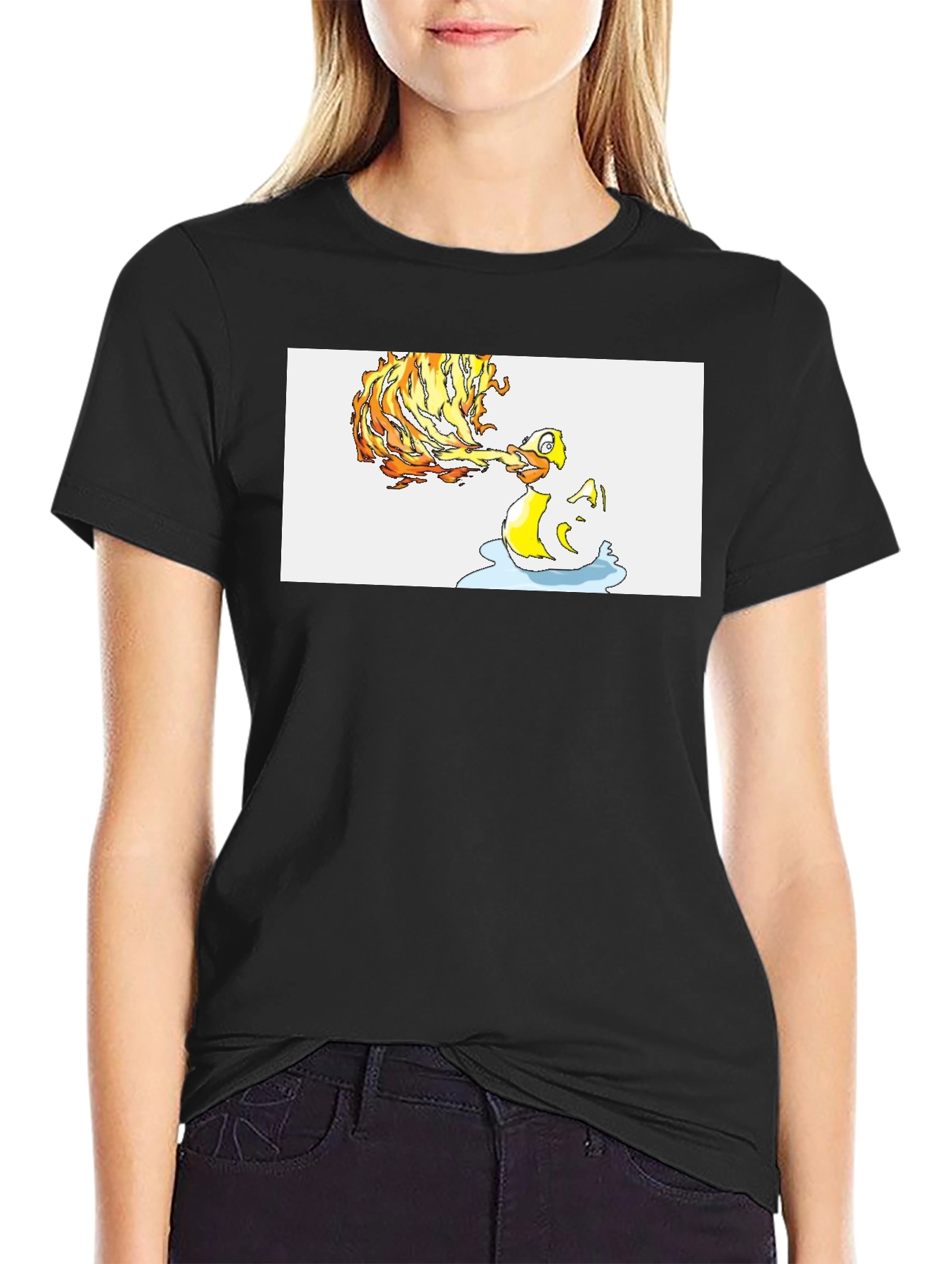 Fiery Duck T-Shirt - Unique Graphic Tee