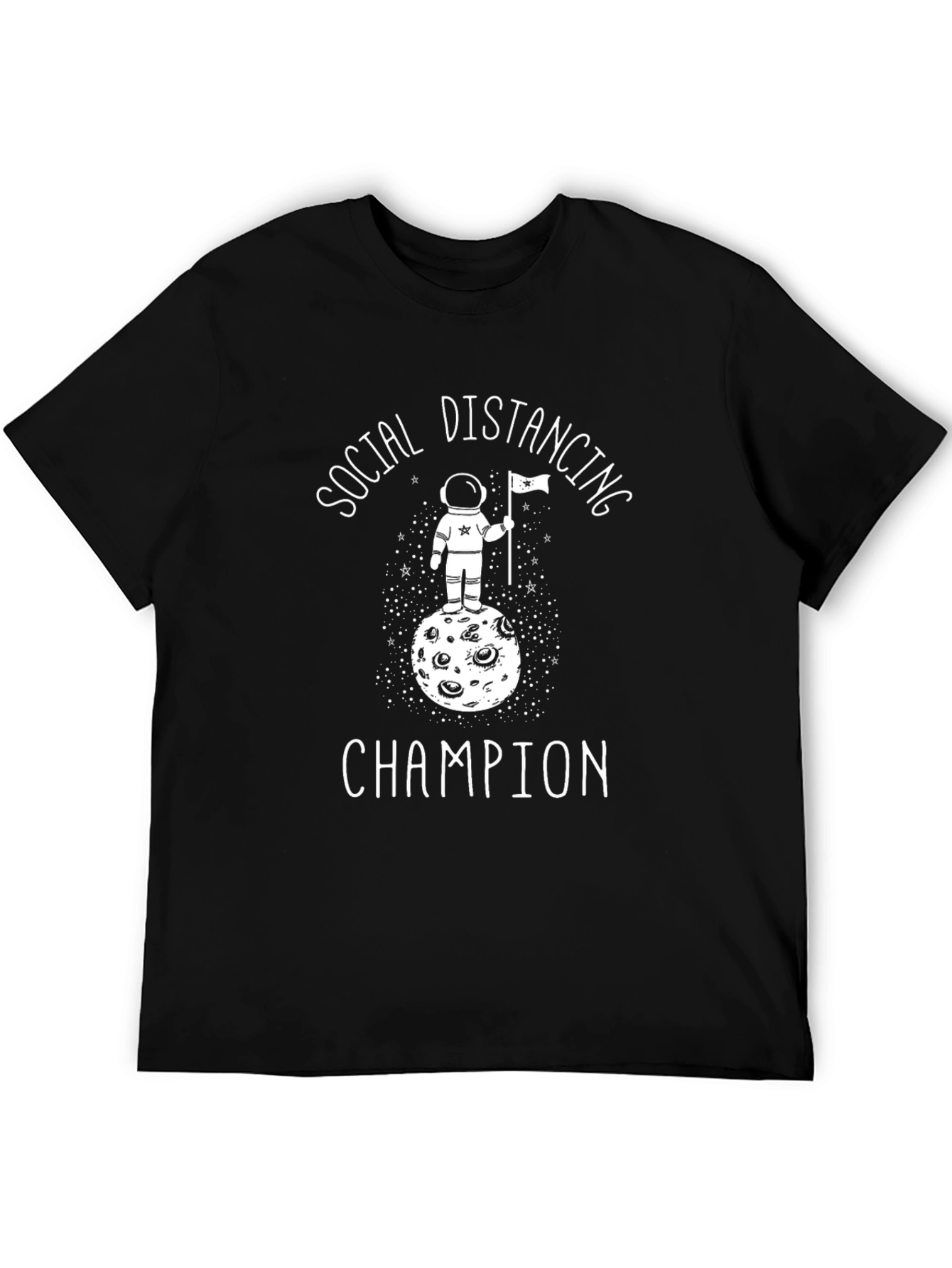 Social Distancing Champion Black T-Shirt