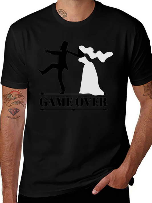 Game Over Groom & Bride Graphic Tee - Funny Wedding Shirt