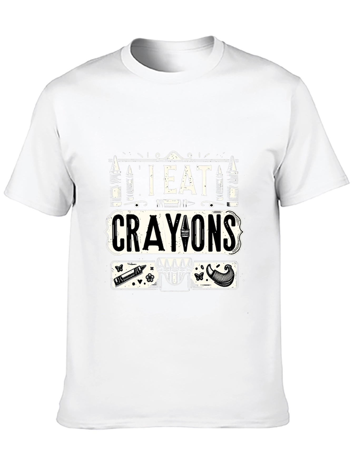 I Eat Crayons Graphic T-Shirt - Funny Novelty Tee