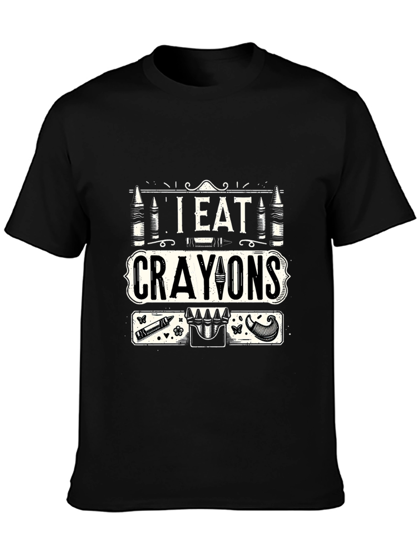 I Eat Crayons Graphic T-Shirt - Funny Novelty Tee