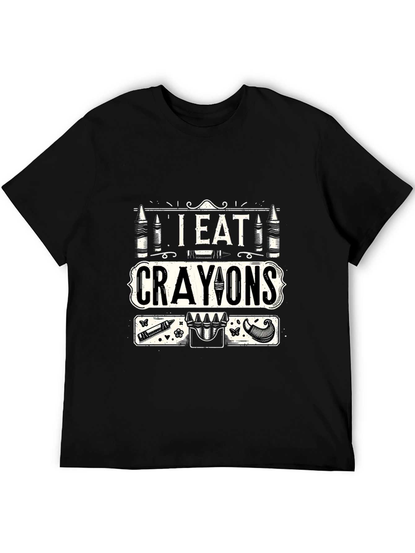 I Eat Crayons Graphic T-Shirt - Funny Novelty Tee