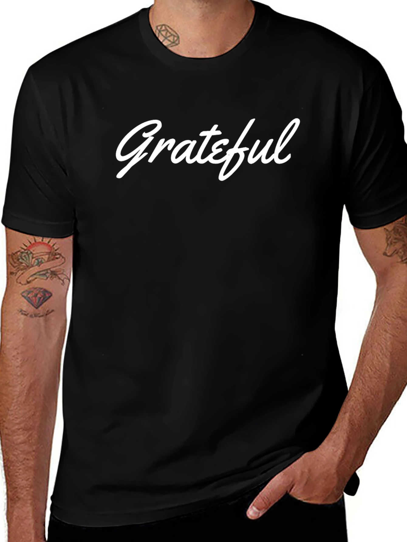 Grateful Black Graphic Tee - Casual Comfort