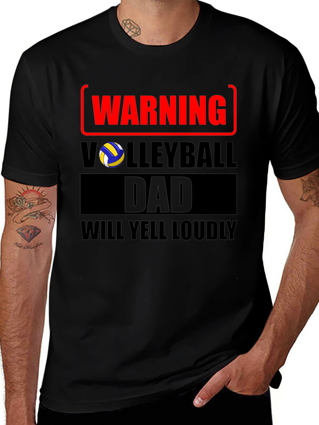 Warning Volleyball Dad T-Shirt