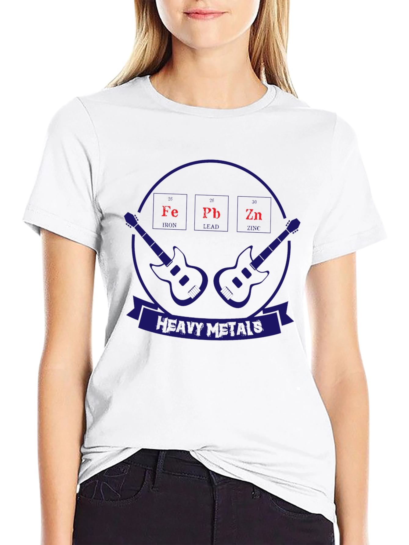 Heavy Metals T-Shirt Periodic Table Guitar Design