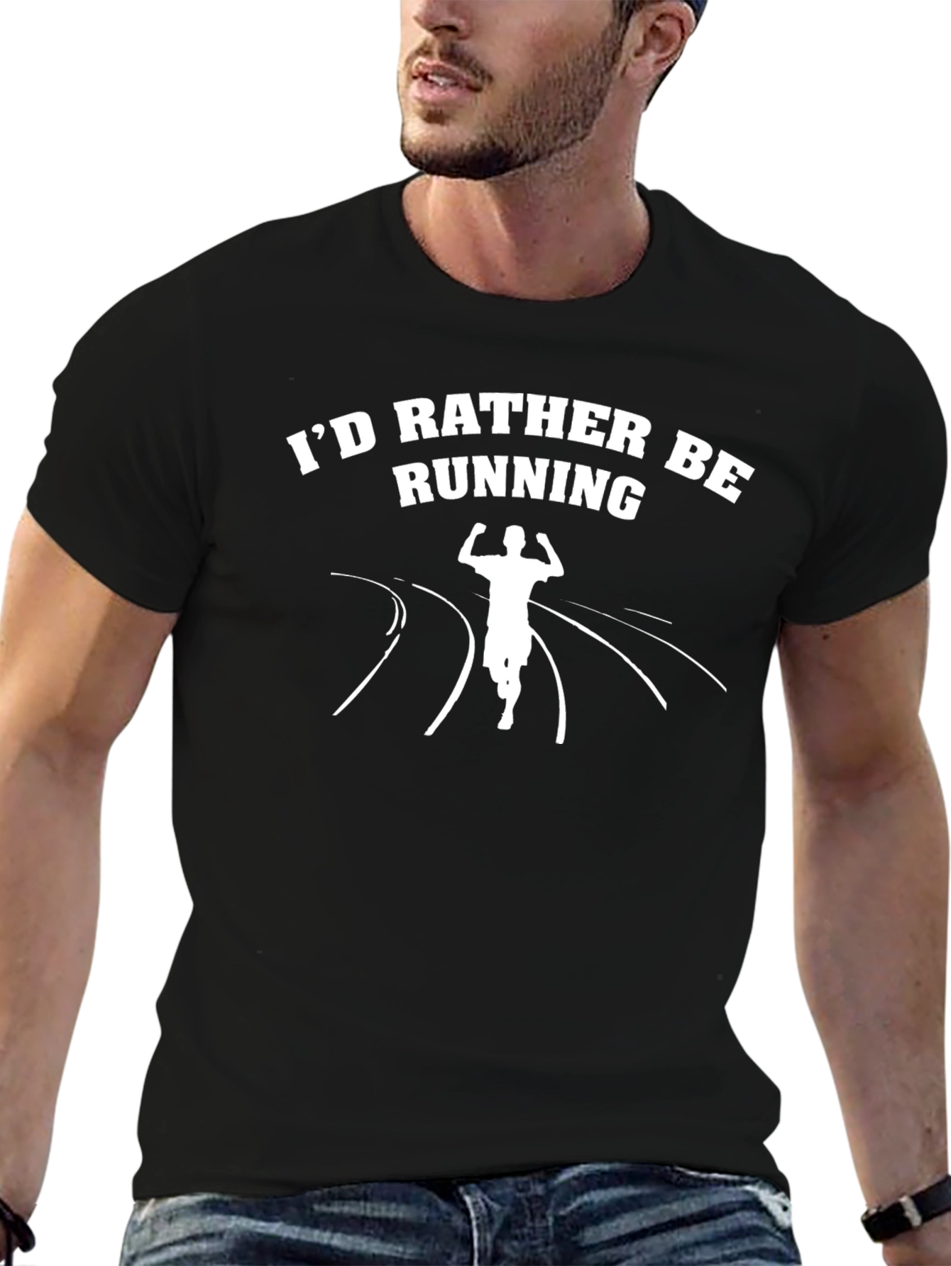 Id Rather Be Running Black T-Shirt